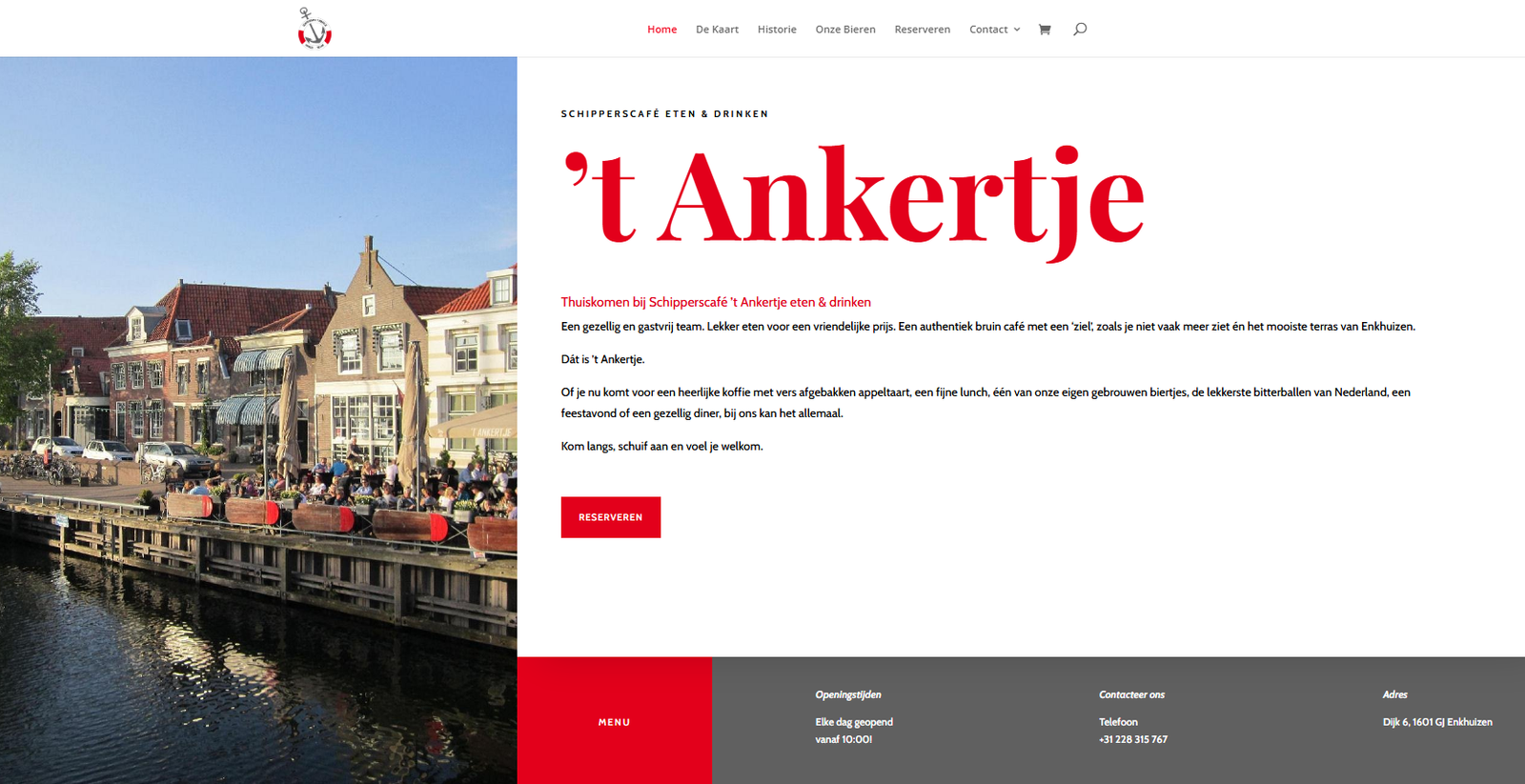 Café 't Ankertje website